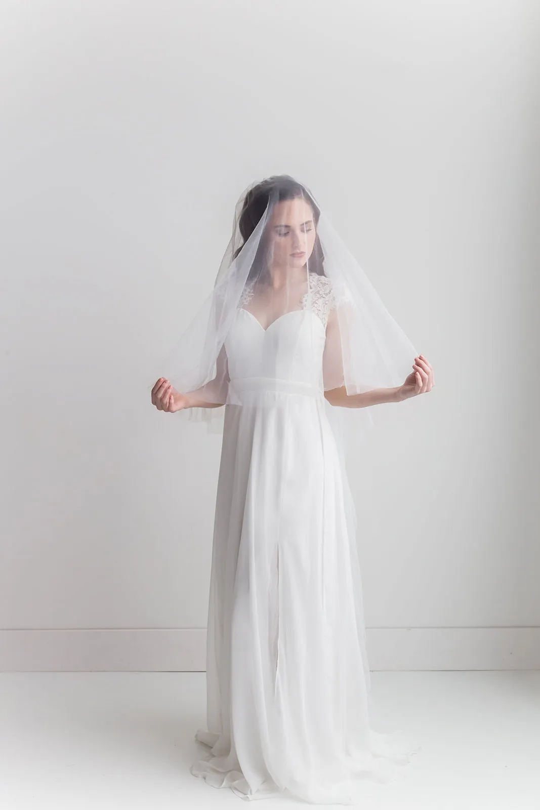 Two Layer Raw Edge Veil