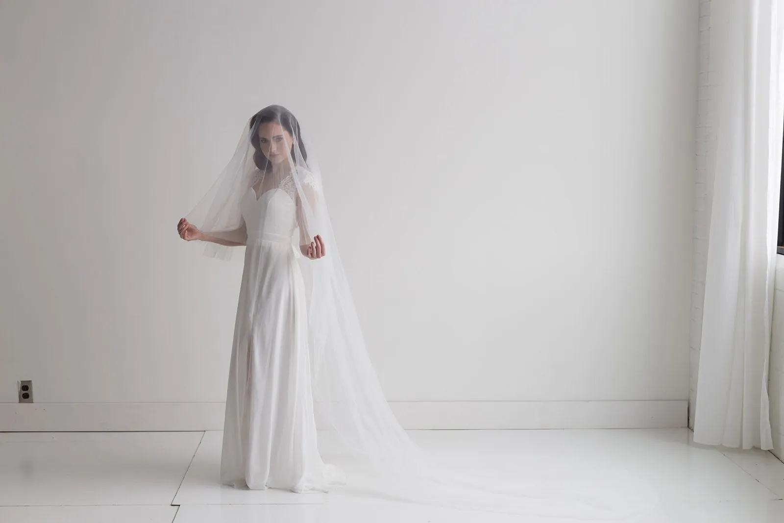Two Layer Raw Edge Veil