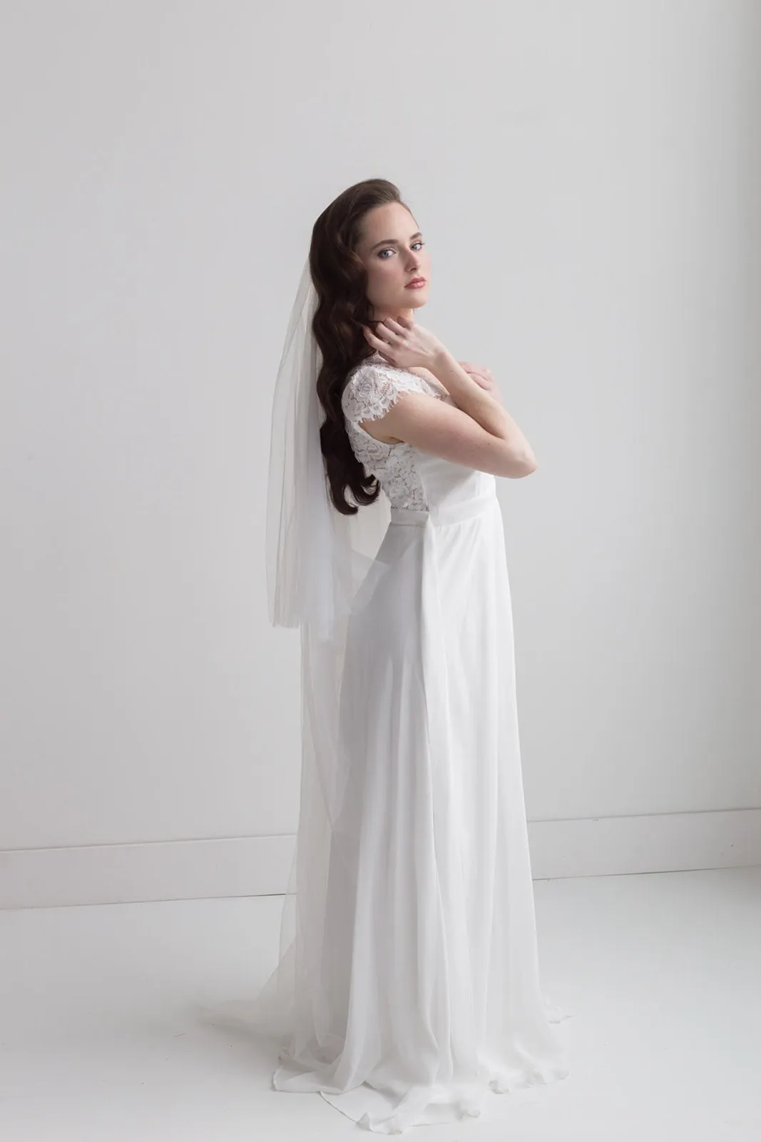 Two Layer Raw Edge Veil