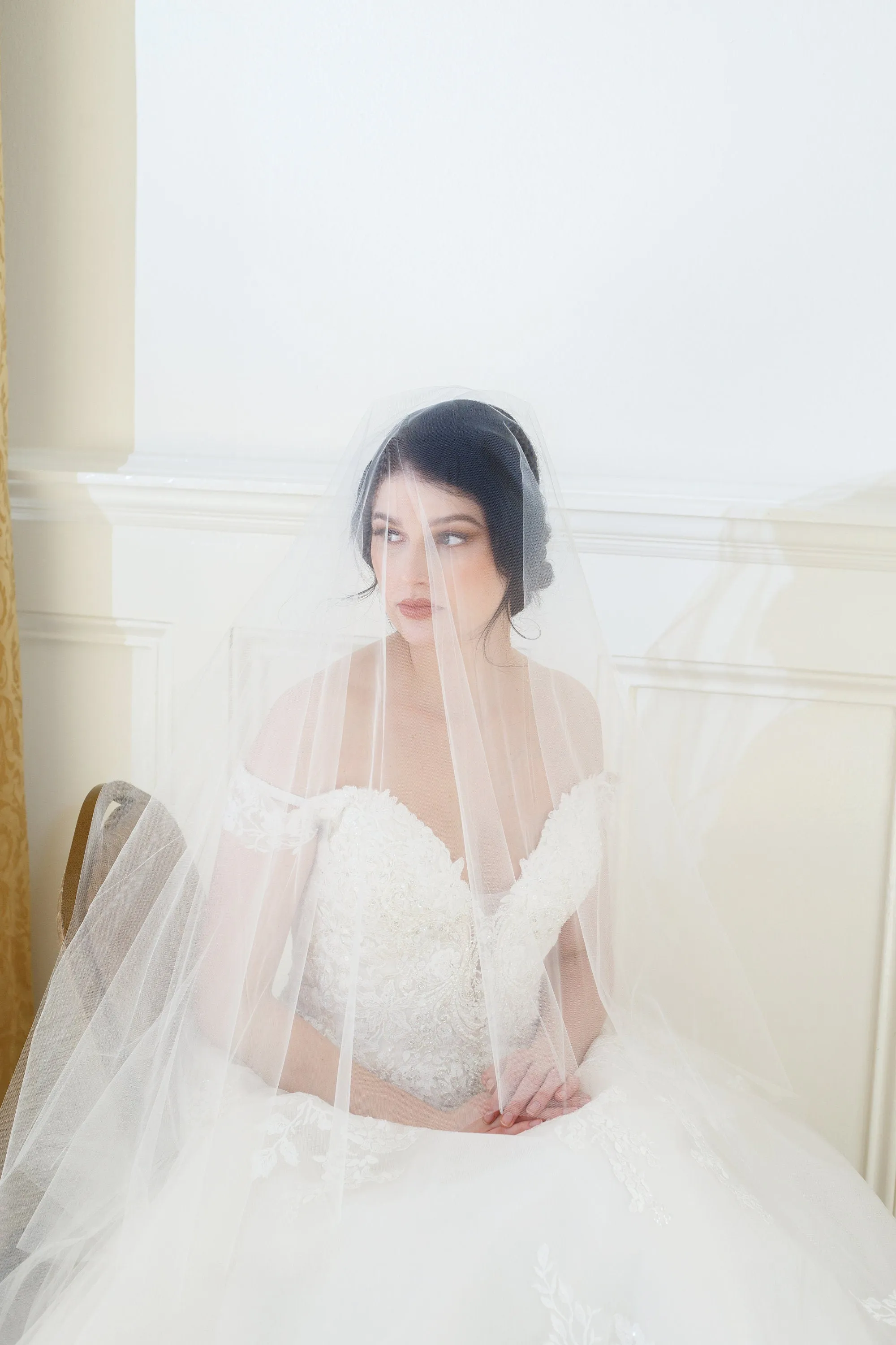 Two Layer Raw Edge Veil
