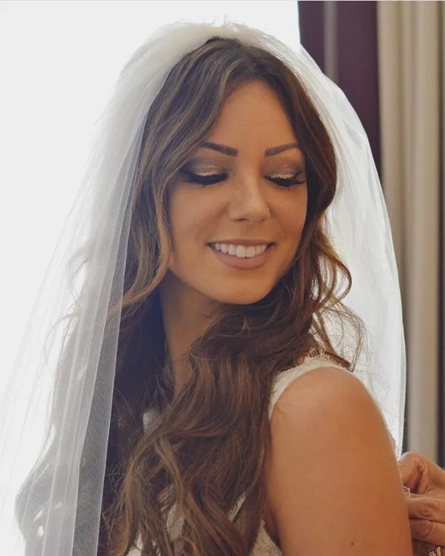Two Layer Raw Edge Veil