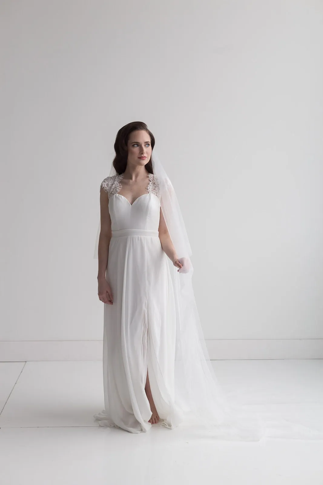 Two Layer Raw Edge Veil