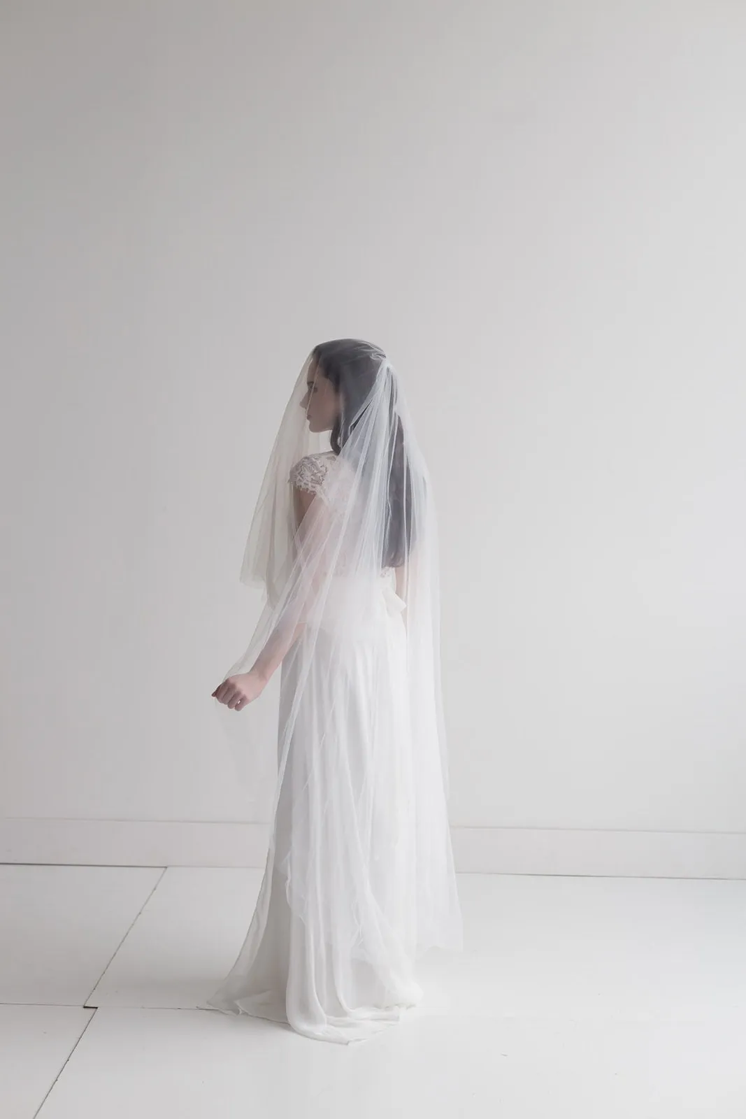 Two Layer Raw Edge Veil