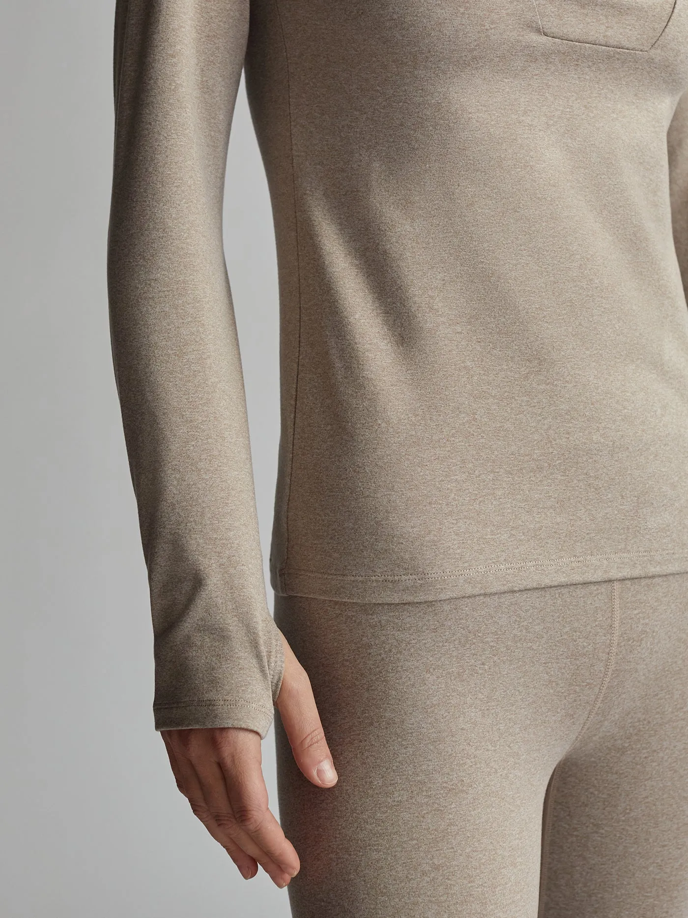 Varley Always Warm Base Layer Half Zip - Taupe Marl