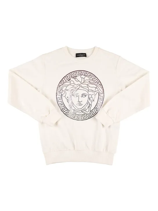 Versace   Embellished logo cotton sweatshirt 