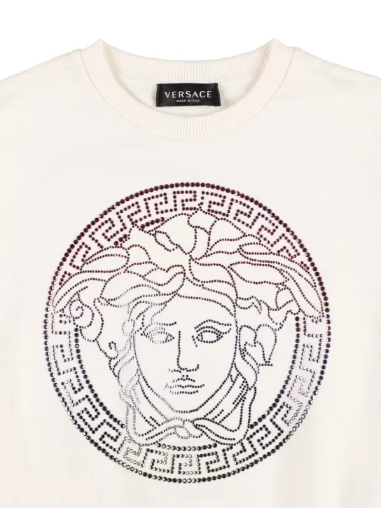 Versace   Embellished logo cotton sweatshirt 