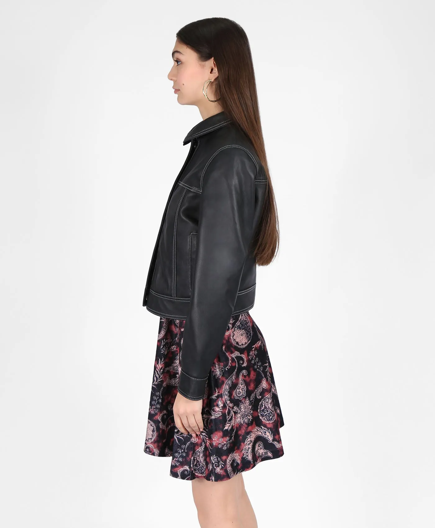 Vintage Vixen Contrast Leather Jacket