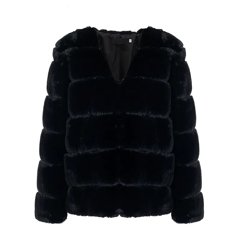 Women's Winter Fluffy Faux Fur Coat