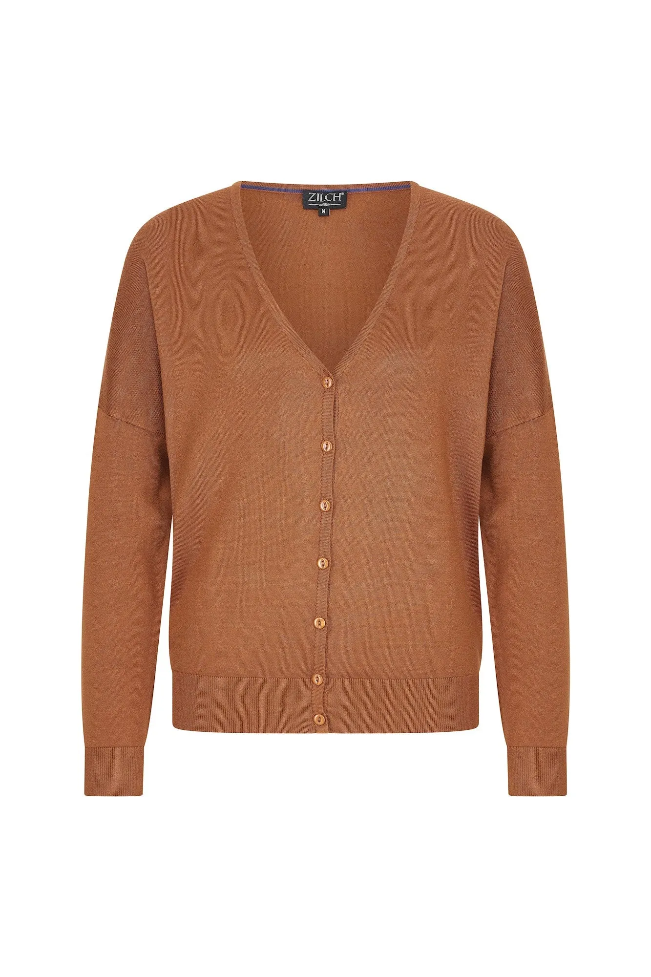 Zilch cardigan V neck wide marron